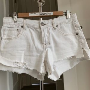 Free people white cut off shorts